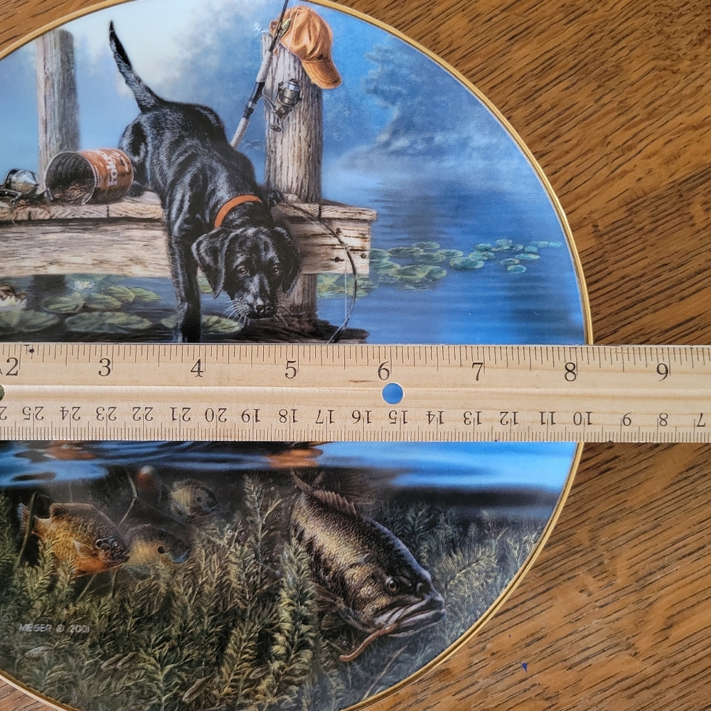 James Meger Decorative Plate "Ripples" With Black Lab - Picture 7 of 8